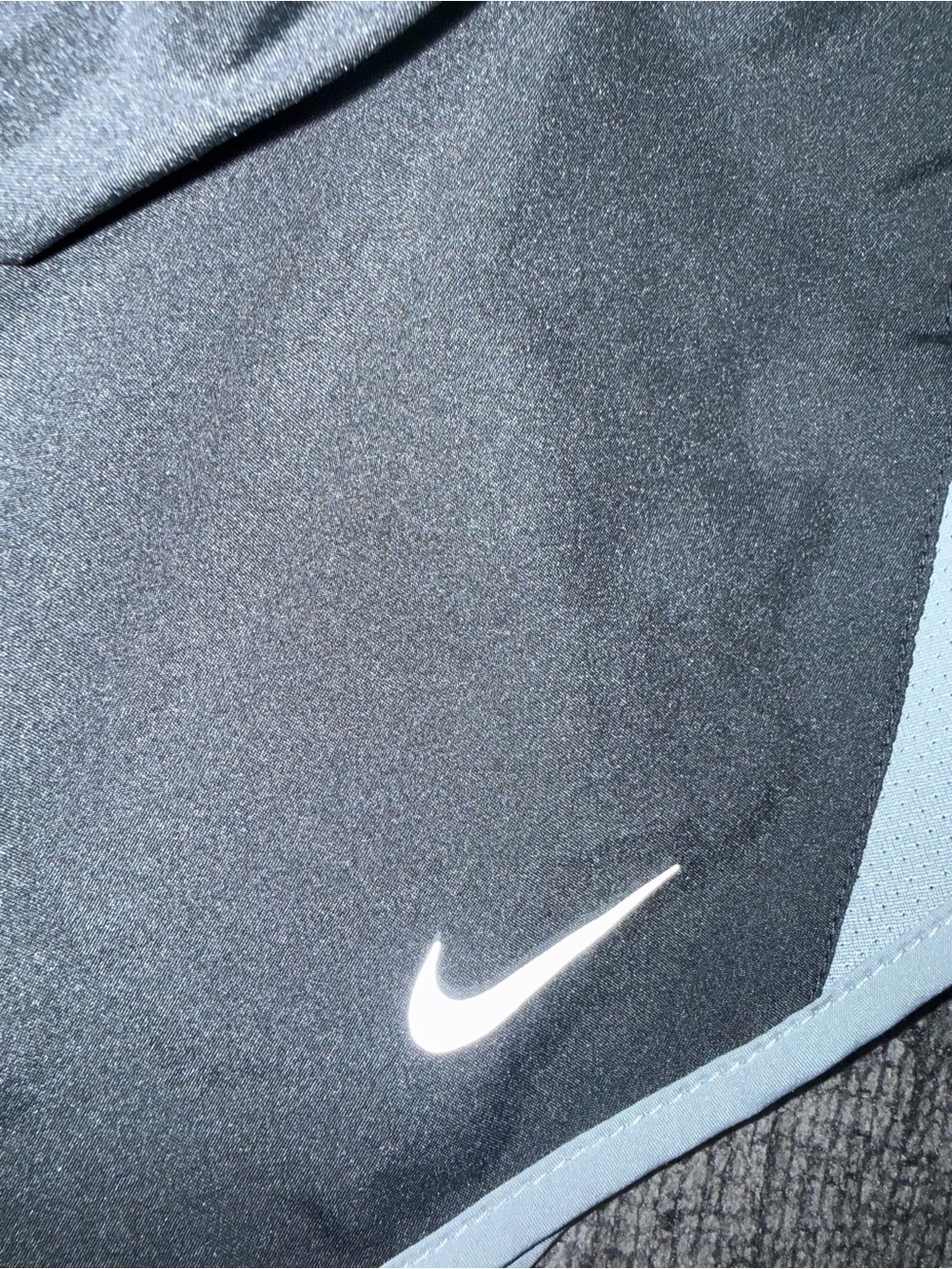 Nike Women’s Dri-FIT Running Shorts Size Large Black Neon Green Reflective - Picture 6 of 8